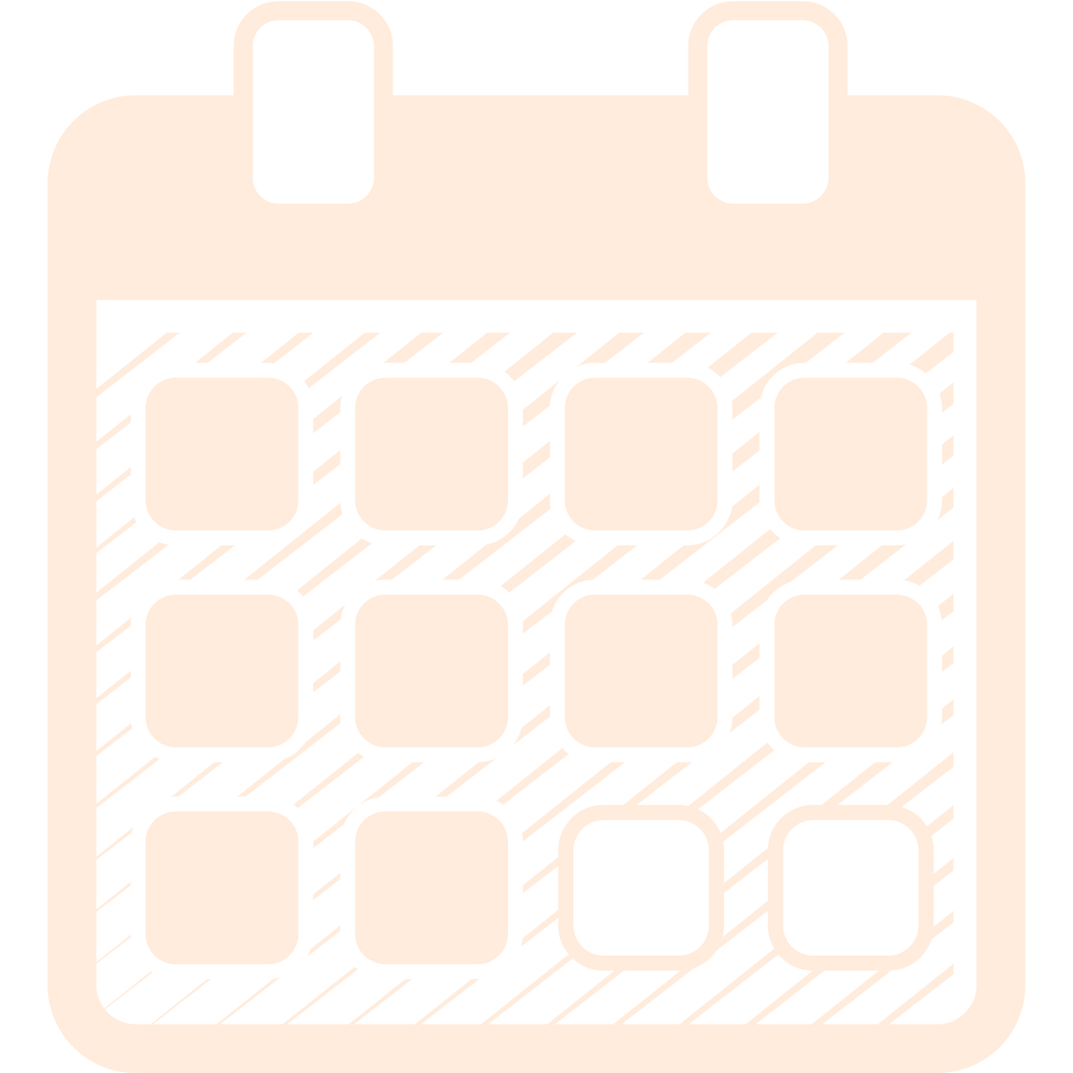 Calendar icon with beige background and black lines